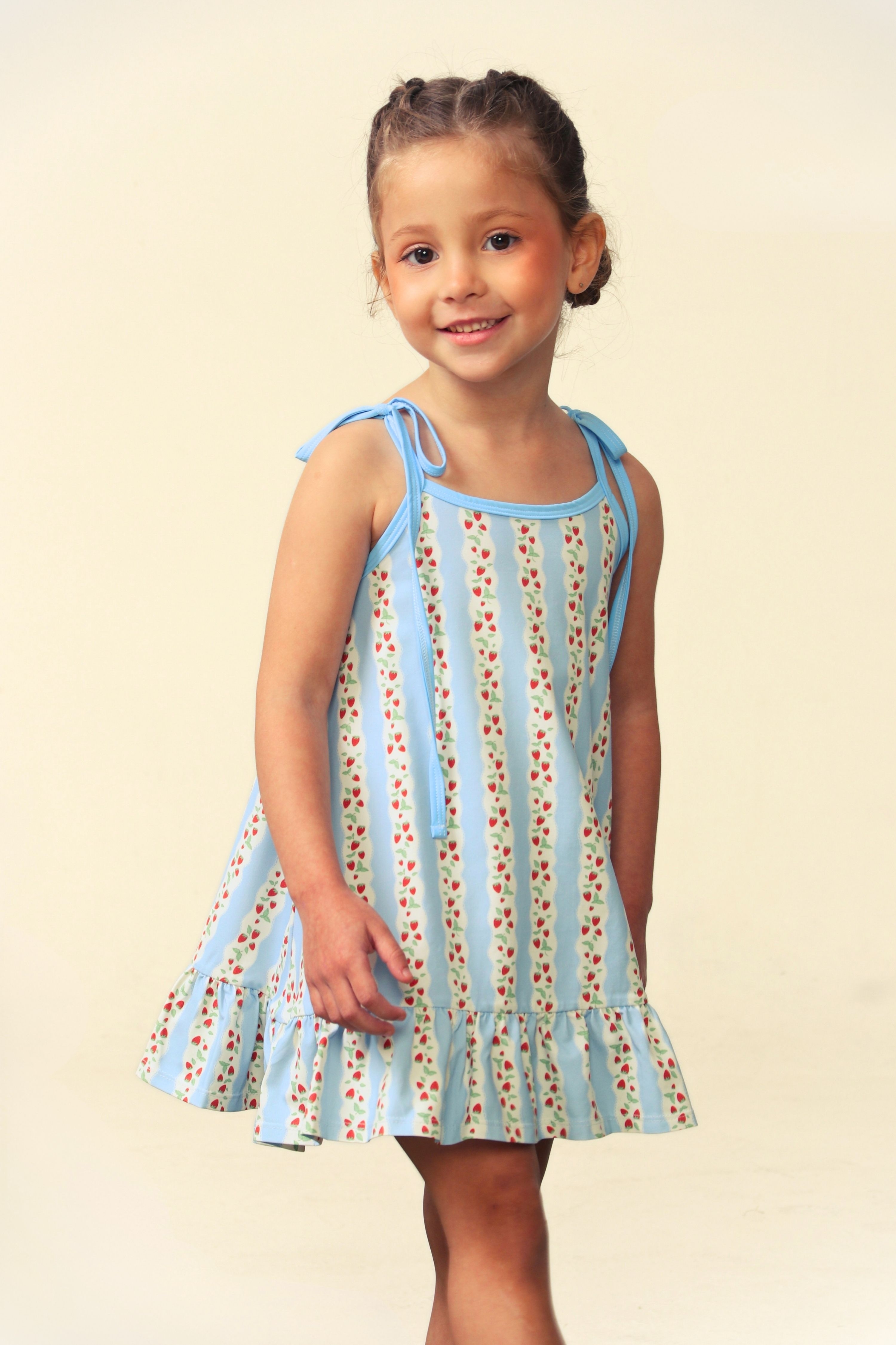 Vestido Poppy Infantil UV 50 Jolie Fraise