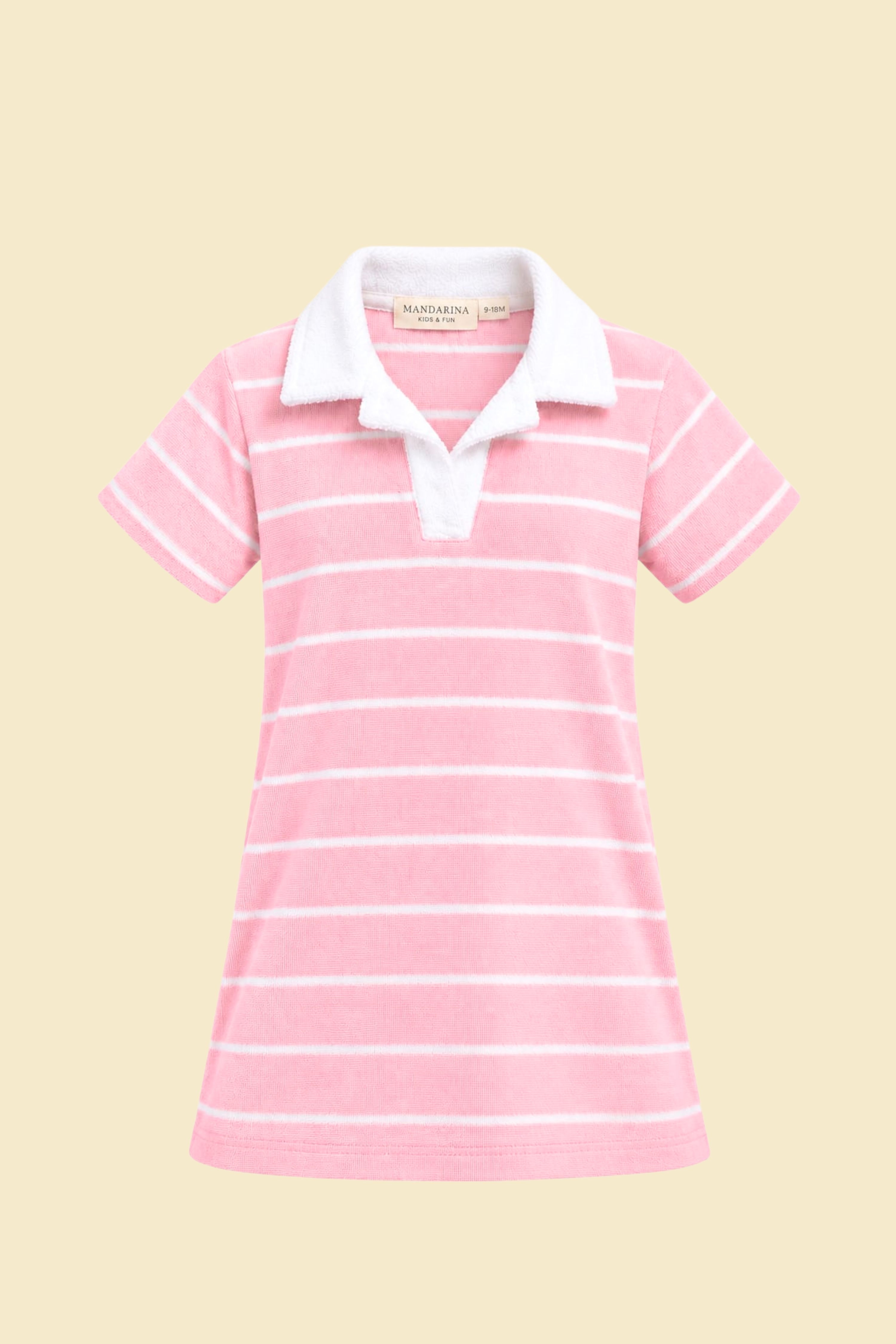 Vestido Infantil Feminino Atoalhado Rose Stripes
