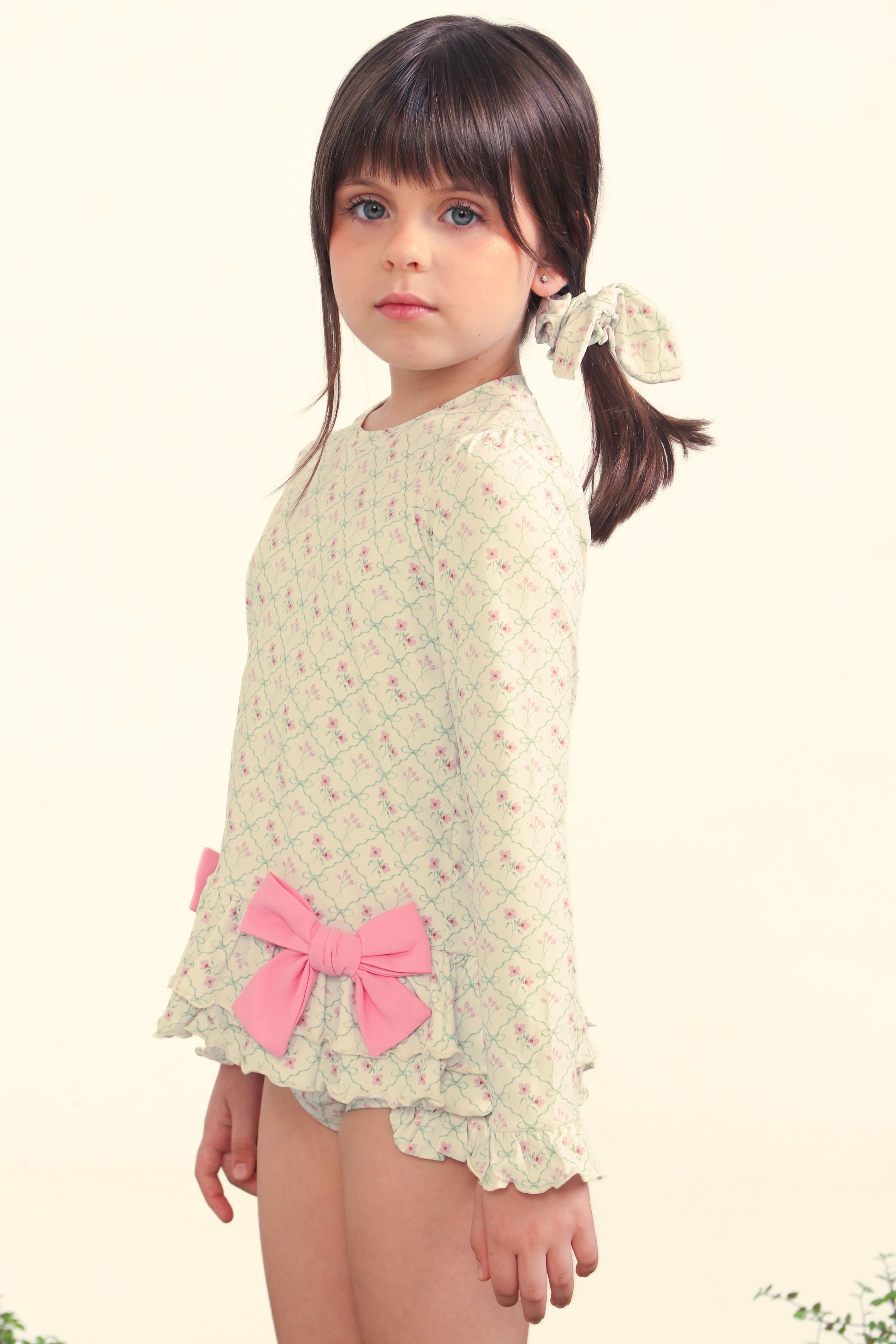 Conjunto Infantil UV 50 Frufru Ribbon Garden