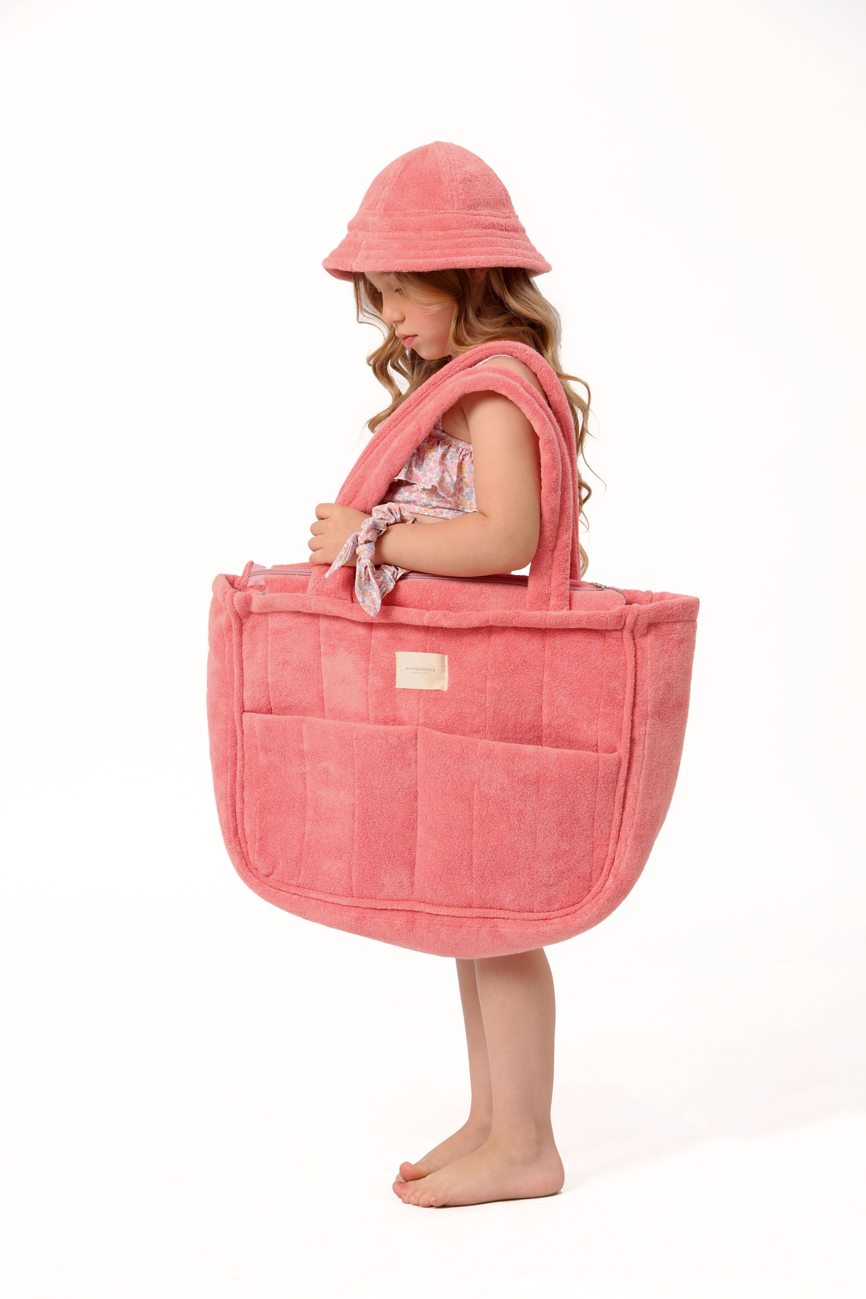 Chapéu Infantil Feminino Atoalhado Rosa