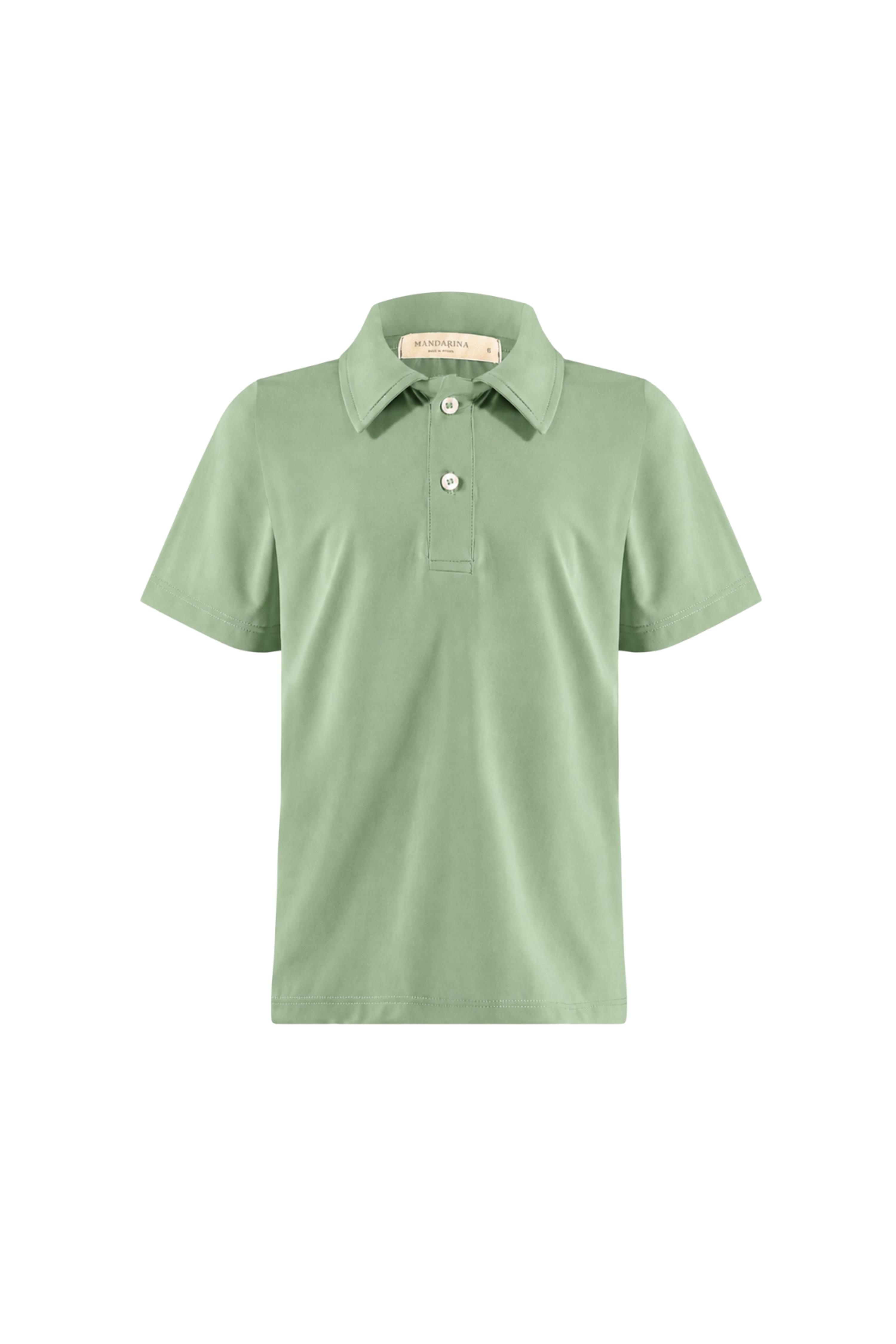 Camiseta Pólo Masculina Infantil UV 50 Verde Oliva