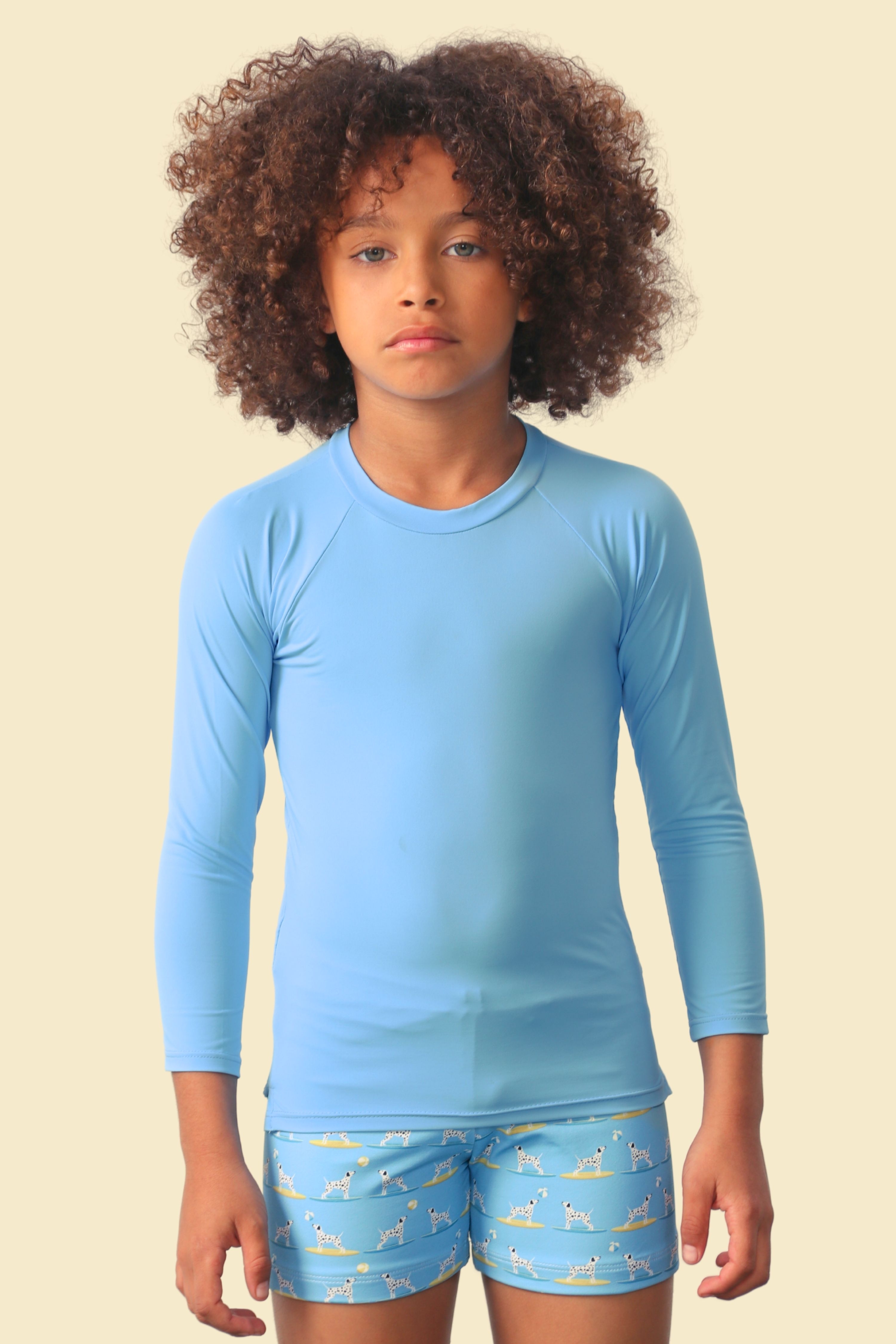 Camiseta Masculina Infantil UV 50 Bleu