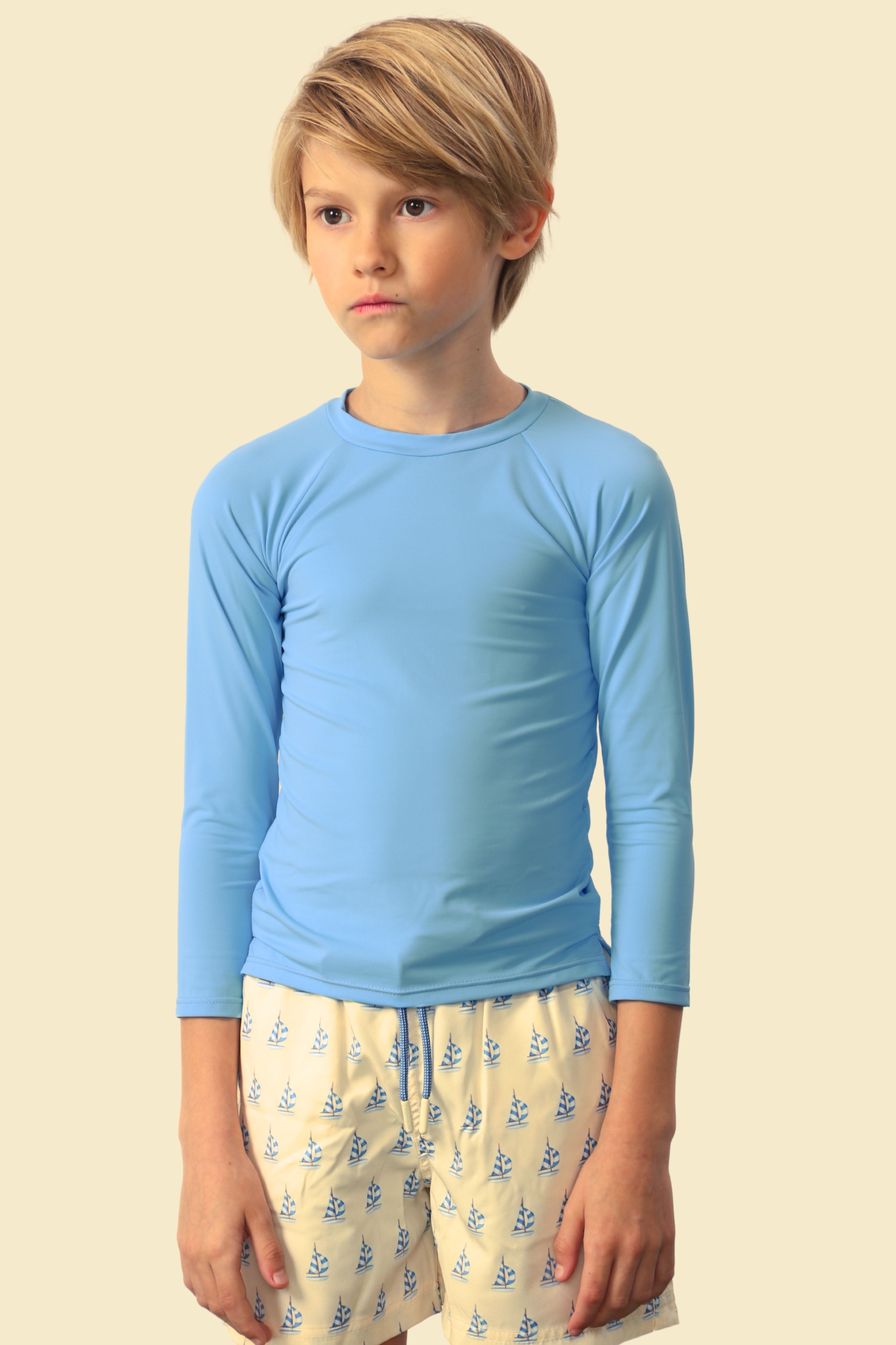Camiseta Masculina Infantil UV 50 Bleu