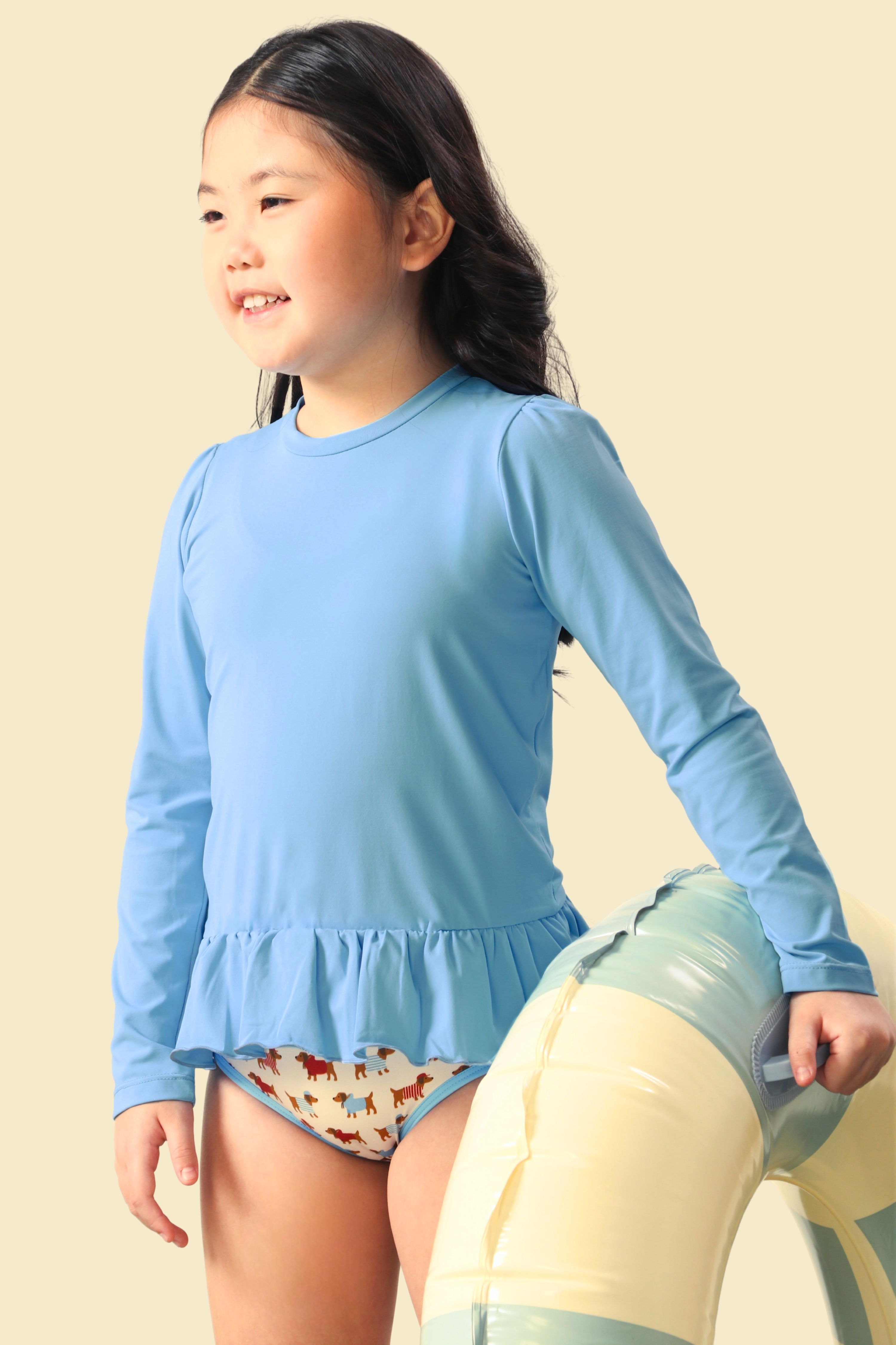 Camiseta Feminina Infantil UV 50 Bleu