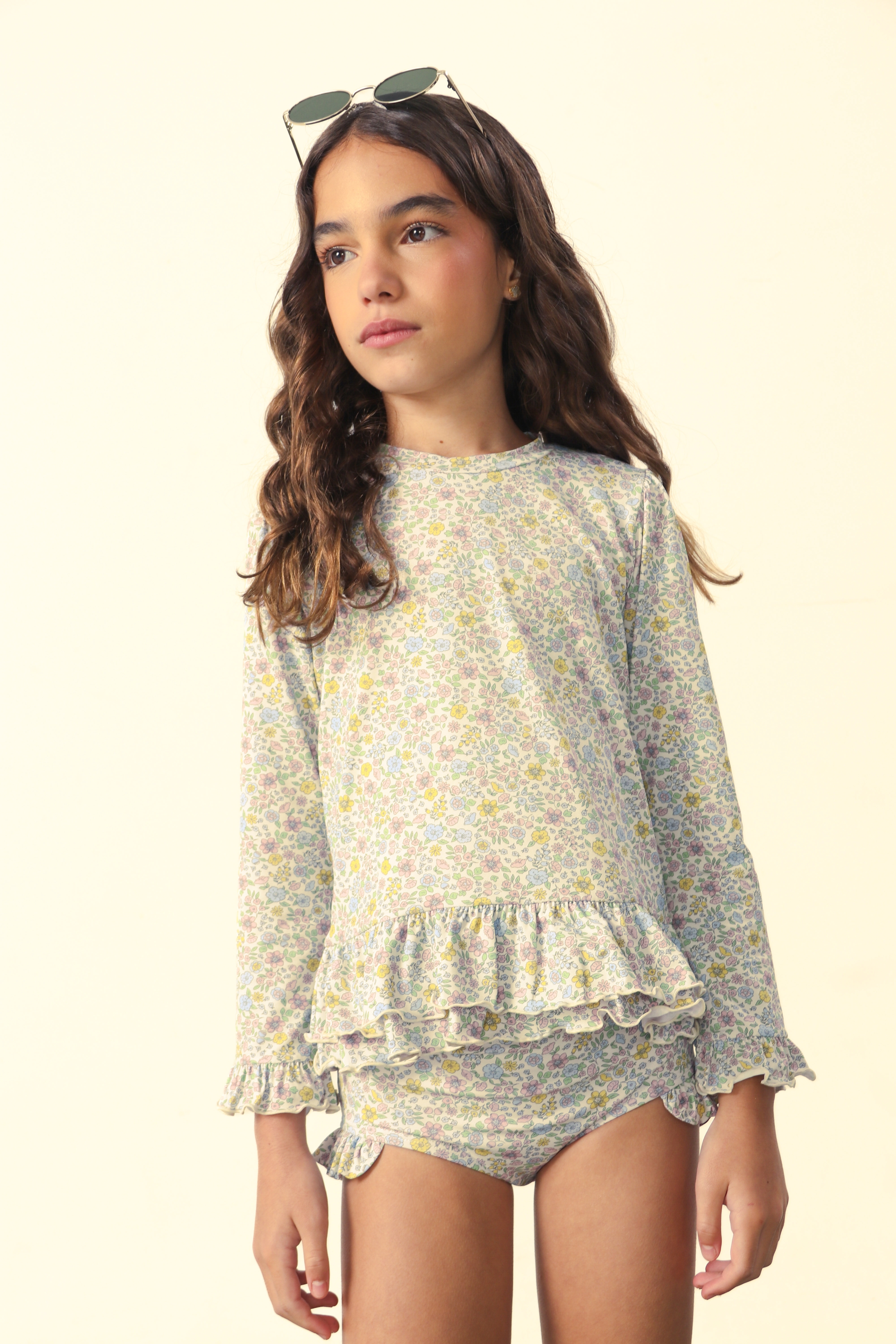 Conjunto Teens UV 50 Fiori Pastello