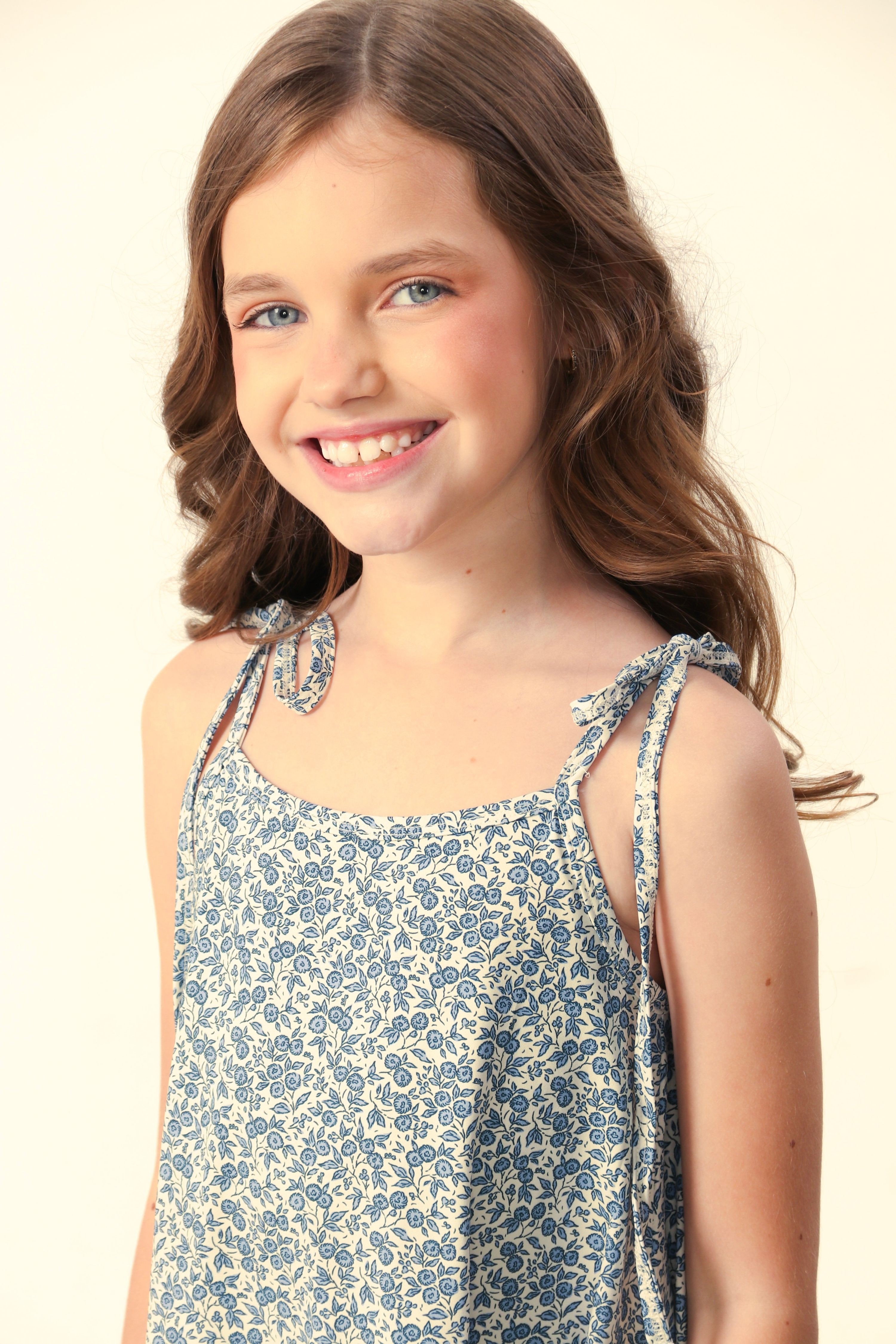 Vestido Poppy Infantil UV 50 Petit Jardin Bleu